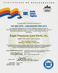 Eagle Precision Cast Parts ISO Certificate