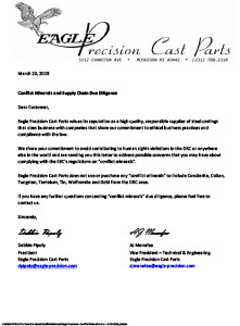 Eagle Precision Conflict Minerals Letter